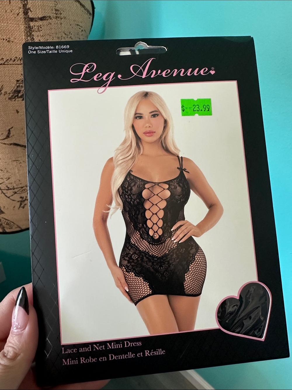 #35 NWT Leg Avenue Lace Stripper Exotic Dancer Mini Dress OS